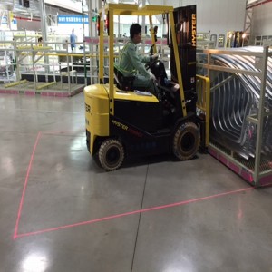 Lumina de siguranță cu stivuitor cu laser roșu sau verde pentru depozit